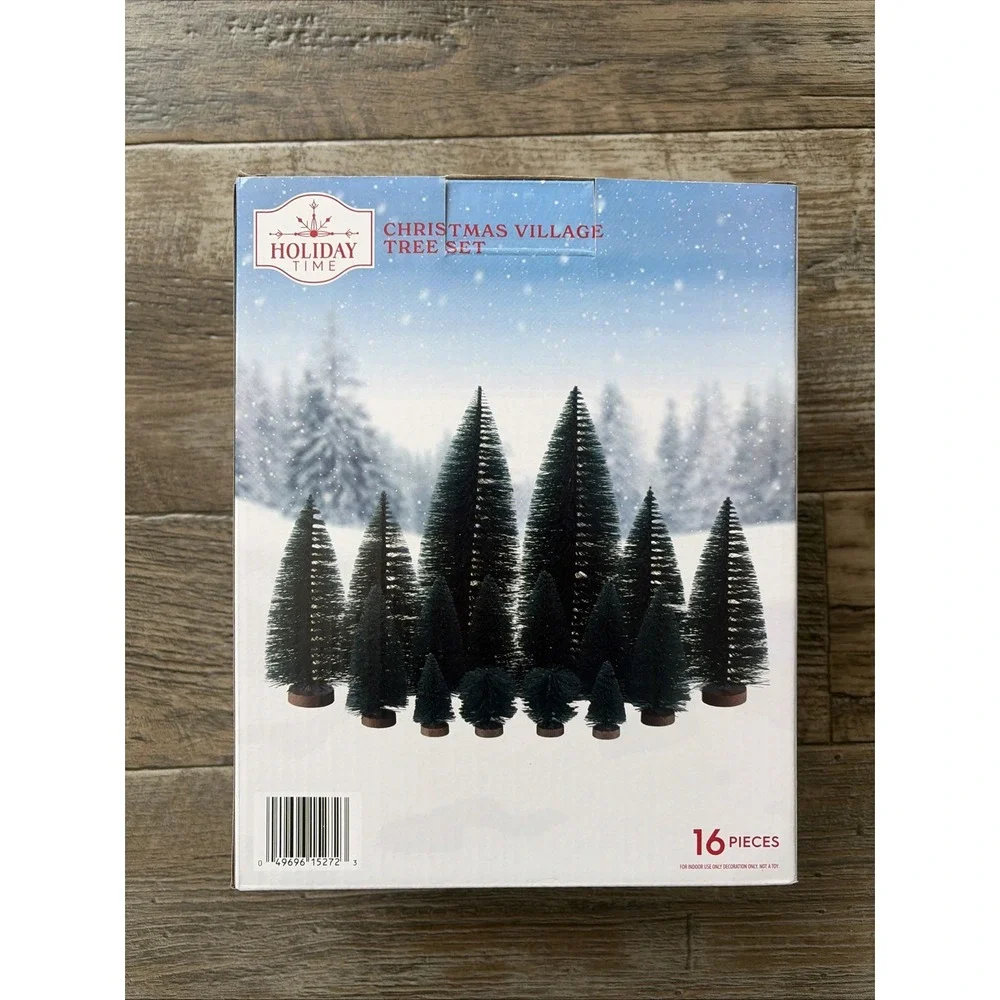 Holiday Time 16‎ Piece Village Tree Set NWT